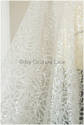 Glitter tulle fabric/ off-white diamond glitter net/ wedding dress fabric with glitter/ shiny bridal lace fabric/ shiny glitter tulle fabric// R-012