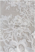 3D Blumen Spitzenstoff/ Braut Spitzenstoff Off-White/ romantischer Blumen Spitzenstoff mit 3D Blumen/ Hochzeit Spitzenstoff// L19-211
