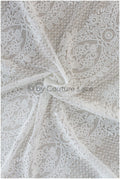 Embroidered bridal lace fabric/ Bridal lace fabric off-white/ Milk silk lace fabric/ Bridal lace// L19-222