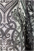 Blumenspitze / Abendkleid Spitzenmaterial / schwarze Spitze / florale schwarze Hochzeit Spitze / Couture Spitze / / L19-216
