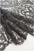 Blumenspitze / Abendkleid Spitzenmaterial / schwarze Spitze / florale schwarze Hochzeit Spitze / Couture Spitze / / L19-216