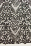 Perlen Spitzenstoff Schwarz/ Couture Spitzenstoff/ Spitzenstoff mit Perlen/ Perlen Spitze// L19-217