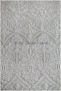 Geometric lace fabric off-white/ bridal lace with beads/ abstract wedding dress lace with beads &amp; sequins// L19-249