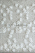 3D Blumen Spitzenstoff/ Braut Spitzenstoff/ romantischer Blumen Spitzenstoff mit 3D Blumen/ Hochzeit Spitzenstoff// L19-253