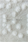 3D Blumen Spitzenstoff/ Braut Spitzenstoff/ romantischer Blumen Spitzenstoff mit 3D Blumen/ Hochzeit Spitzenstoff// L19-253