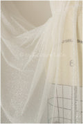 Shiny glitter tulle fabric/ off-white diamond glitter mesh/ wedding dress fabric with glitter/ shiny bridal lace fabric// R-018