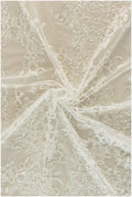 Glitter tulle fabric/ off-white silver glitter net/ wedding dress fabric with glitter/ shiny bridal lace fabric// R-019