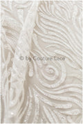 Shiny glitter tulle fabric/ off-white diamond glitter mesh fabric/ bridal dress fabric with glitter/ shiny bridal lace fabric// R-022