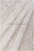 Shiny off-white diamond glitter tulle fabric/ mesh fabric/ wedding dress fabric with glitter/ shiny bridal lace fabric// R-020
