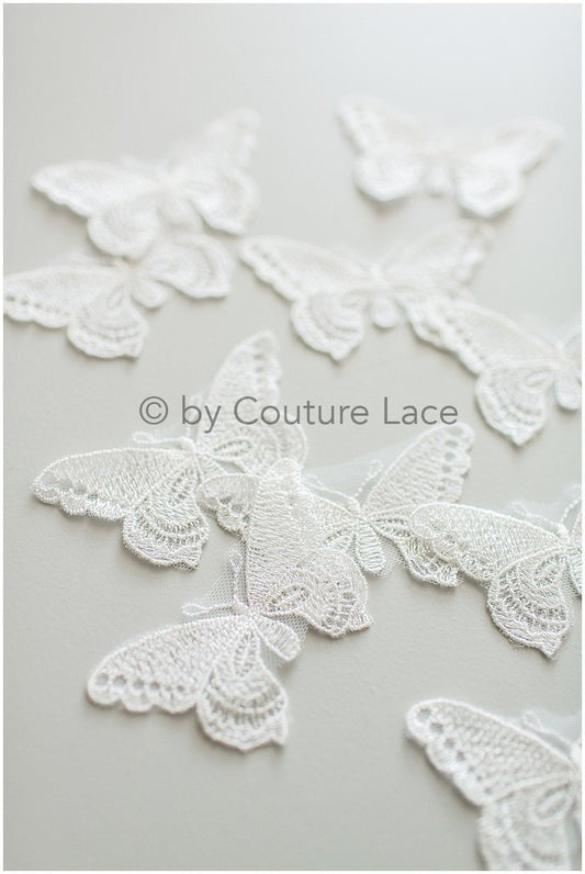 10pcs 3D butterflies for sewing/ 3D applique/ wedding dress lace applique/ bridal lace// A19-173