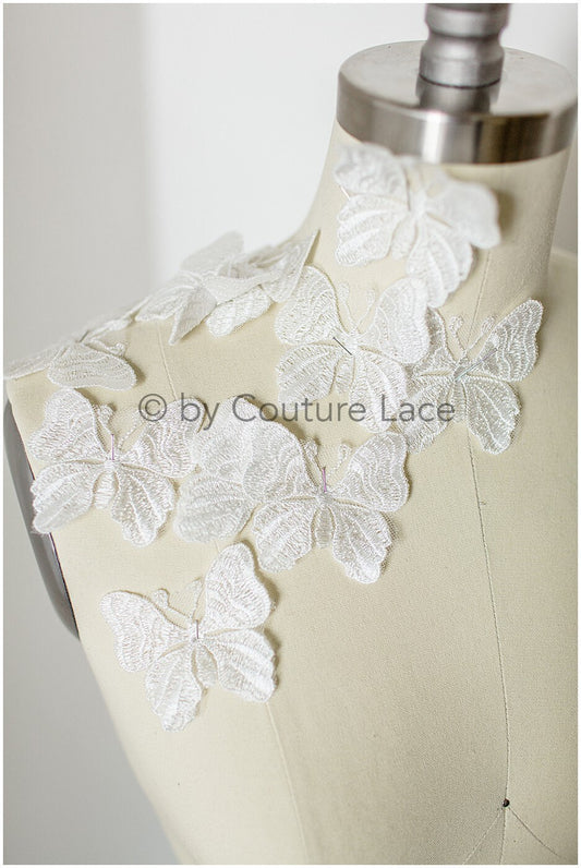 10pcs 3D butterflies for sewing/ 3D applique for wedding dress/ bridal lace// A19-174