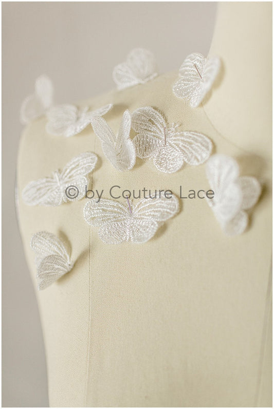 10pcs 3D butterfly for sewing/ 3D applique for wedding dress/ bridal lace// A19-175