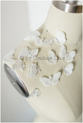 20 pcs. 3D butterflies for sewing/ 3D butterflies applique/ 3D butterflies for wedding dress/ bridal lace// A19-178 