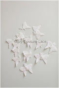 20pcs butterfly lace patches/ 3D butterflies for sewing/ 3D flower applique/ 3D butterflies for wedding dress/ bridal lace butterflies// A19-179