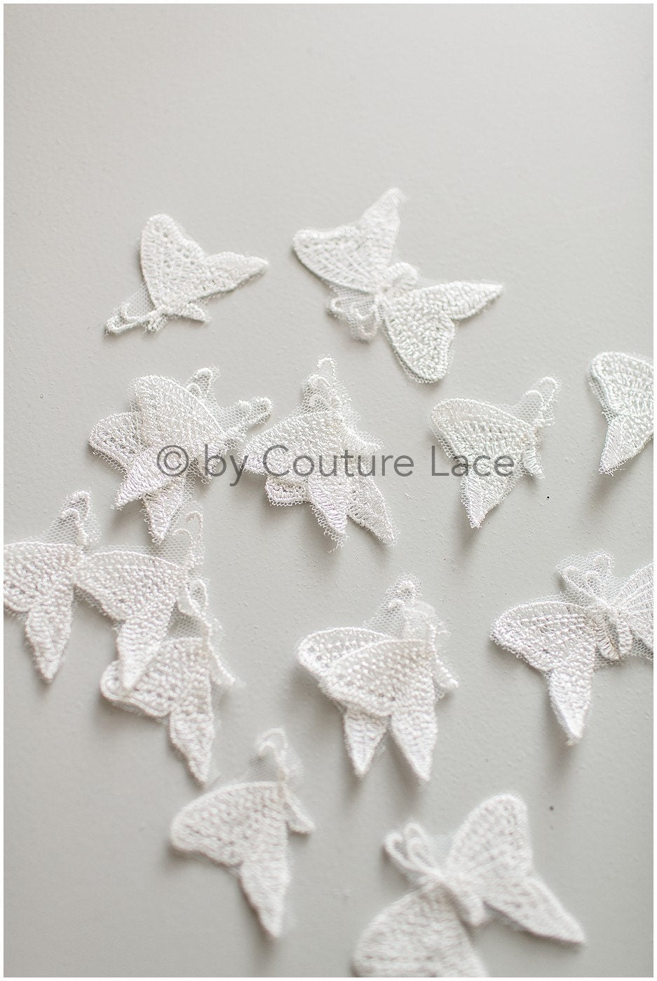 20tlg. Schmetterling Spitze Aufnäher/ 3D Schmetterlinge zum Aufnähen/ 3D Blumen Applikation/ 3D Schmetterlinge für Hochzeitskleid/ Braut Spitze Schmetterlinge// A19-179