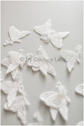 20pcs butterfly lace patches/ 3D butterflies for sewing/ 3D flower applique/ 3D butterflies for wedding dress/ bridal lace butterflies// A19-179