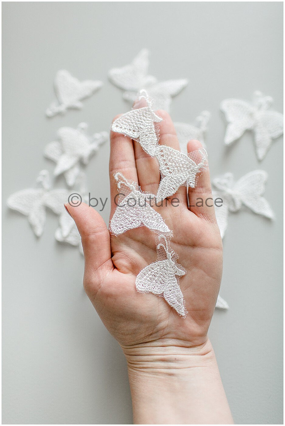 20tlg. Schmetterling Spitze Aufnäher/ 3D Schmetterlinge zum Aufnähen/ 3D Blumen Applikation/ 3D Schmetterlinge für Hochzeitskleid/ Braut Spitze Schmetterlinge// A19-179