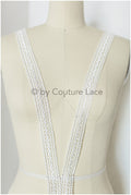 Boho bridal lace trim off-white/ Boho lace trim/ Lace veil/ Bridal lace trim// T19-072