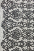 Floral black bridal lace / black bridal lace material / black evening lace / floral lace / black couture lace // L19-212