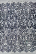 Schwarze Ornamentspitze/ schwarze Spitze/ schwarze bestickte Spitze für Abendkleid/ schwarze Couture Spitze // L19-215