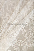 Boho bridal lace fabric off-white/ lace fabric/ embroidered bridal lace fabric/ wedding dress lace// L19-243