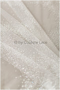 Soft &amp; high quality glitter tulle fabric with dots &amp; stardust// Off-white diamond glitter tulle for wedding dress veil// R-023