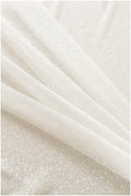 Shiny glitter tulle fabric/ off-white diamond glitter mesh/ wedding dress fabric with glitter/ shiny bridal lace fabric// R-018