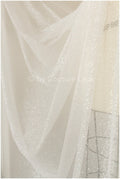 Shiny glitter tulle fabric/ off-white diamond glitter mesh/ wedding dress fabric with glitter/ shiny bridal lace fabric// R-018