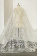Glitter tulle fabric/ off-white silver glitter net/ wedding dress fabric with glitter/ shiny bridal lace fabric// R-019