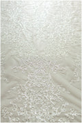 Glitter tulle fabric/ off-white silver glitter net/ wedding dress fabric with glitter/ shiny bridal lace fabric// R-019