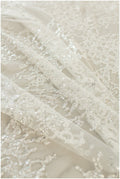 Glitter tulle fabric/ off-white silver glitter net/ wedding dress fabric with glitter/ shiny bridal lace fabric// R-019