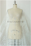 Shiny off-white diamond glitter tulle fabric/ mesh fabric/ wedding dress fabric with glitter/ shiny bridal lace fabric// R-020