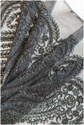 Schwarzer Perlen Spitzenstoff/ schwarze Couture Spitze/ Abendkleid Spitzenstoff/ schwarzes Abendkleid Perlenspitze/ L19-250