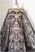 Schwarzer Perlen Spitzenstoff/ Couture Spitzenstoff/ schwarze Braut Spitze Stoff/ Perlen Perlen Spitze/ schwarzes Abendkleid Spitzenstoff// L19-251