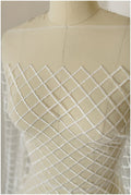 Netz Spitzenstoff Off-White/ Braut Spitzenstoff/ Netzpattern Spitze/ bestickte Hochzeitskleid Spitze// L19-254