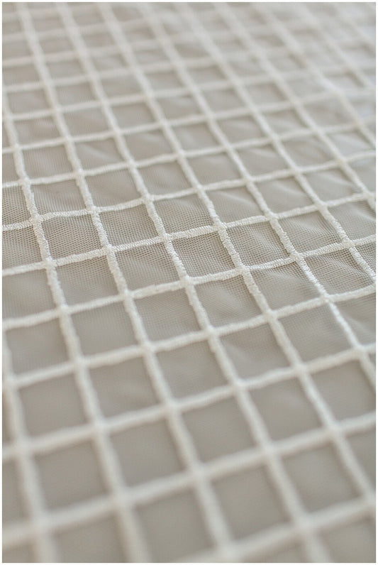 Netz Spitzenstoff Off-White/ Braut Spitzenstoff/ Netzpattern Spitze/ bestickte Hochzeitskleid Spitze// L19-254