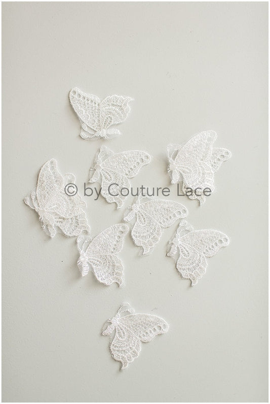 10pcs lace butterfly patches/ 3D butterflies/ 3D applique/ 3D butterflies for wedding dress/ bridal lace butterflies// A19-176