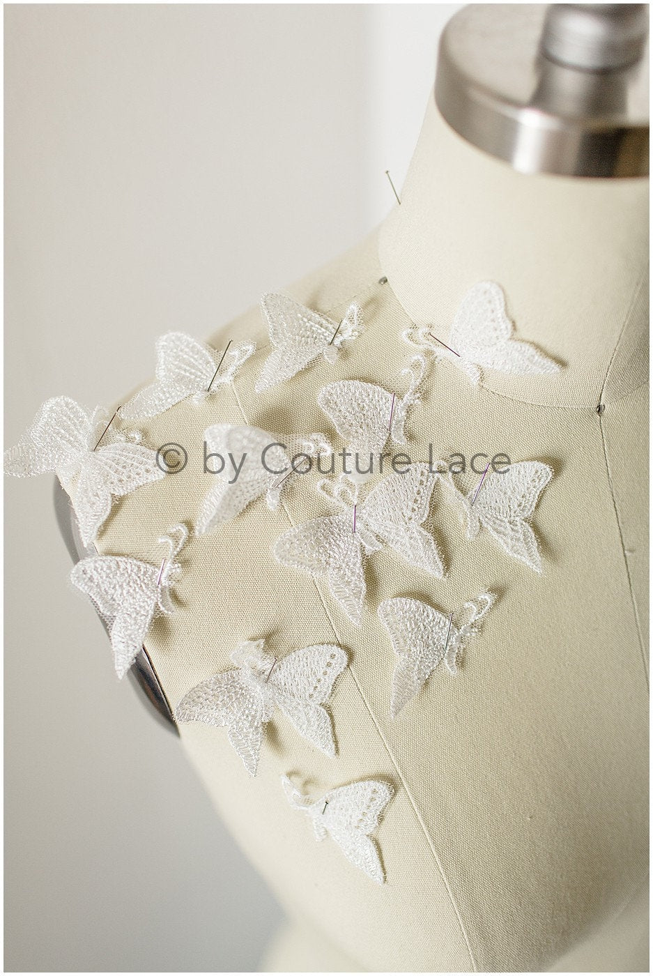 20tlg. Schmetterling Spitze Aufnäher/ 3D Schmetterlinge zum Aufnähen/ 3D Blumen Applikation/ 3D Schmetterlinge für Hochzeitskleid/ Braut Spitze Schmetterlinge// A19-179
