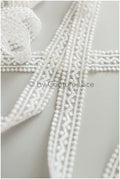 Boho bridal lace trim off-white/ Boho lace trim/ Lace veil/ Bridal lace trim// T19-072