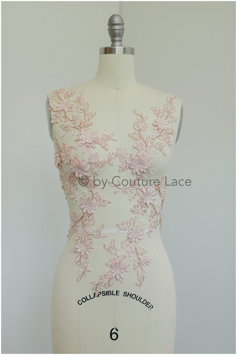 PAIR- 3D flower lace applique, peach rose 3D lace patch, lace flower panels, rose gold lace applique, wedding dress lace flower 3D// A19-182