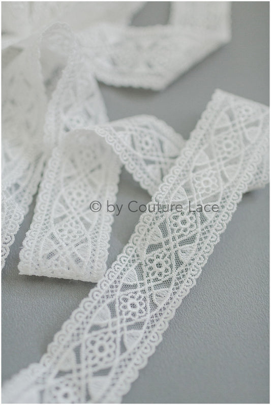 Boho lace trim, white embroidered lace trim, lace trim, lace veil, lace embroidery, boho bridal lace trim, lace trim