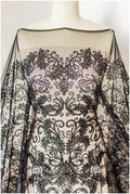 Schwarzer Perlen Spitzenstoff/ Couture Spitzenstoff/ schwarze Braut Spitze Stoff/ Perlen Perlen Spitze/ schwarzes Abendkleid Spitzenstoff// L19-251