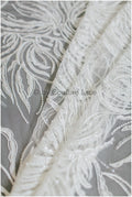 Berta Braut Spitze Stoff für Hochzeitskleid, Perlen Braut Lacefabric, Hochzeitskleid Spitze mit Perlen// L19-204