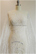 Berta Braut Spitze Stoff für Hochzeitskleid, Perlen Braut Lacefabric, Hochzeitskleid Spitze mit Perlen// L19-204