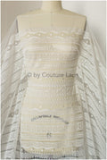 Boho wedding dress lace off-white/ bridal lace fabric/ couture lace/ boho lace// L19-255CO