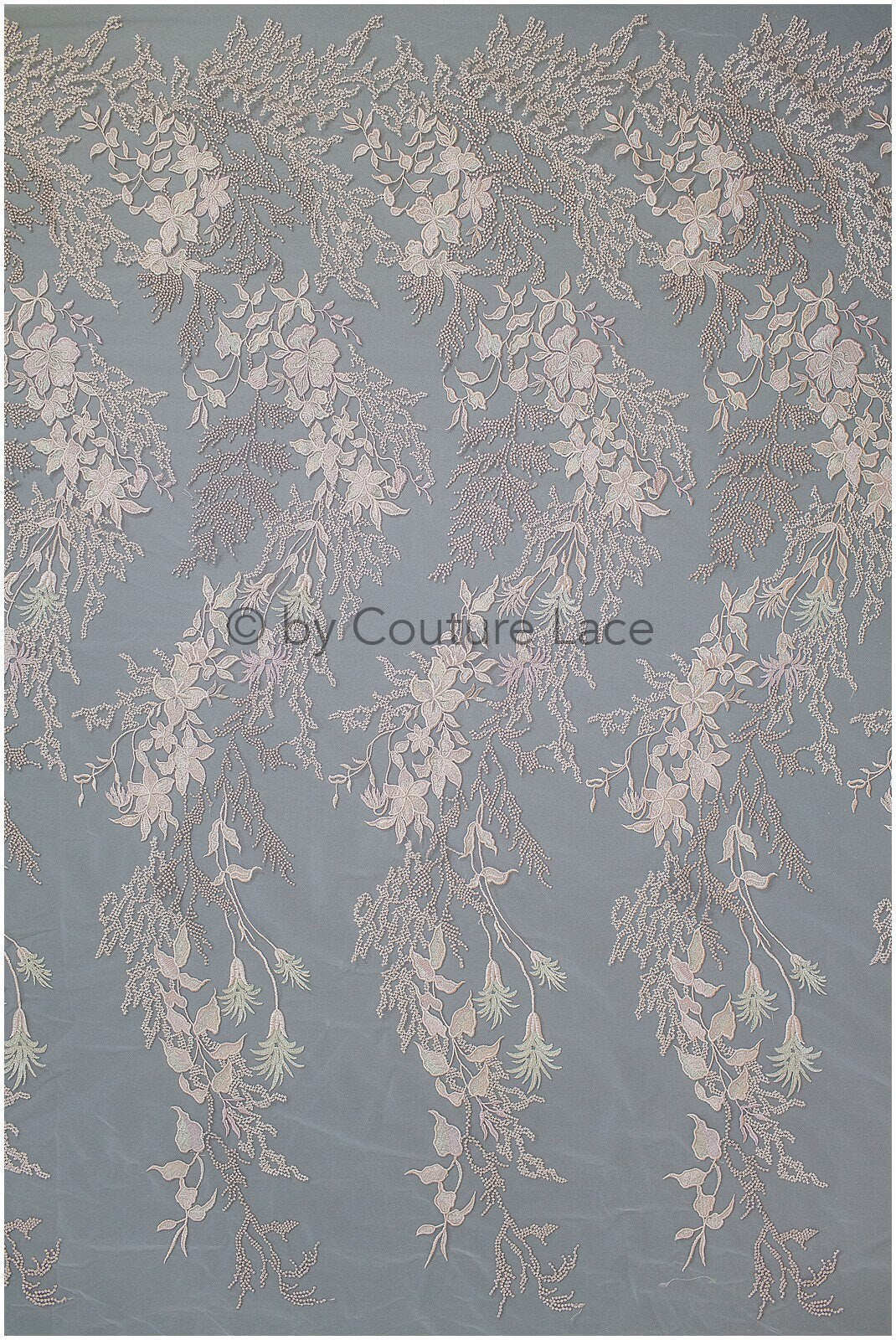 4-farbiger floraler Spitzenstoff/ romantische Pfirsich Spitze für Abendkleid/ Blumen Spitzenstoff/ bestickter Farbstoff// L19-261