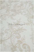 Floral bridal lace / bridal lace material with sequins / offwhite bridal lace / floral wedding lace / couture lace / / L19-273