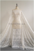 Boho lace fabric for wedding dress/ lace fabric off-white/ Boho wedding dress lace// L19-294