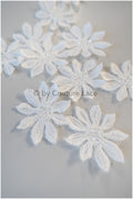 10pcs. 3D flower lace with pearls/ 3D flower patch/ lace applique/ wedding dress lace applique/ bridal 3D applique// A19-104/1