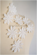 10pcs. 3D flower lace with pearls/ 3D flower patch/ lace applique/ wedding dress lace applique/ bridal 3D applique// A19-104/1